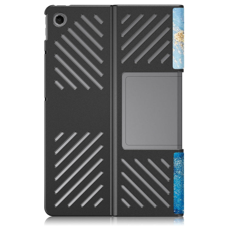 For Lenovo Tab Plus 11.5 TB351FU Custer Painted 3-Fold Holder Leather Smart Tablet Case
