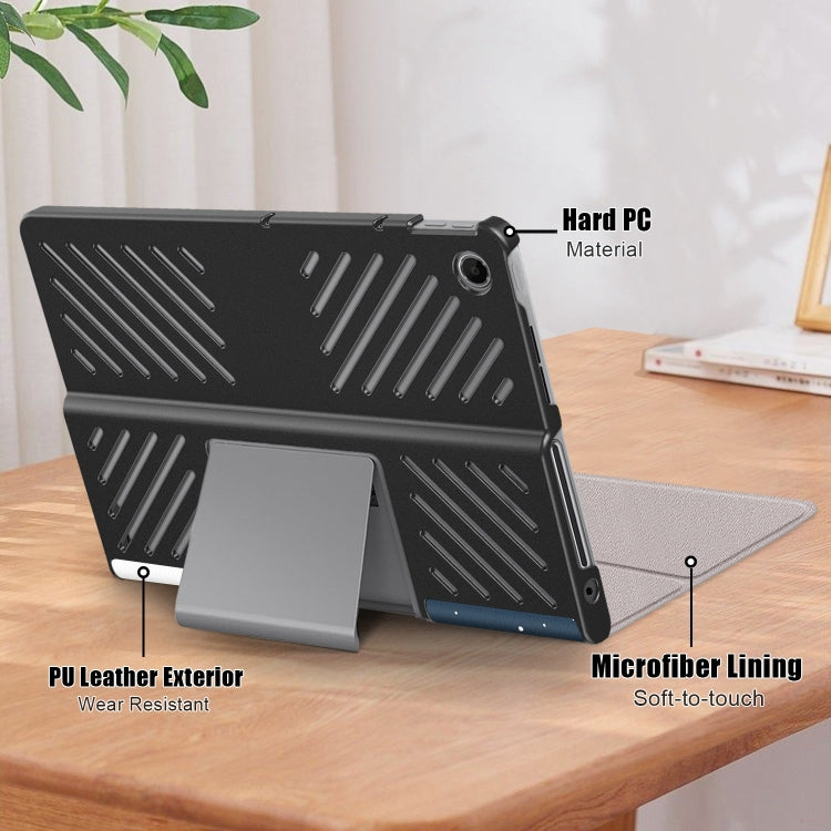 For Lenovo Tab Plus 11.5 TB351FU Custer Painted 3-Fold Holder Leather Smart Tablet Case
