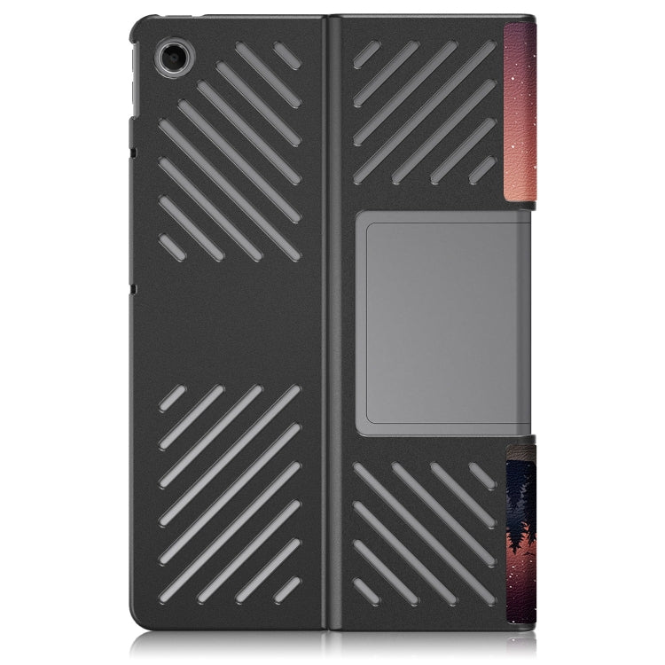 For Lenovo Tab Plus 11.5 TB351FU Custer Painted 3-Fold Holder Leather Smart Tablet Case