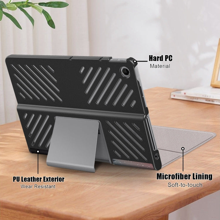 For Lenovo Tab Plus 11.5 TB351FU Custer Painted 3-Fold Holder Leather Smart Tablet Case