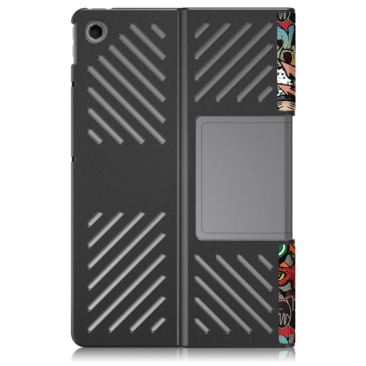 For Lenovo Tab Plus 11.5 TB351FU Custer Painted 3-Fold Holder Leather Smart Tablet Case