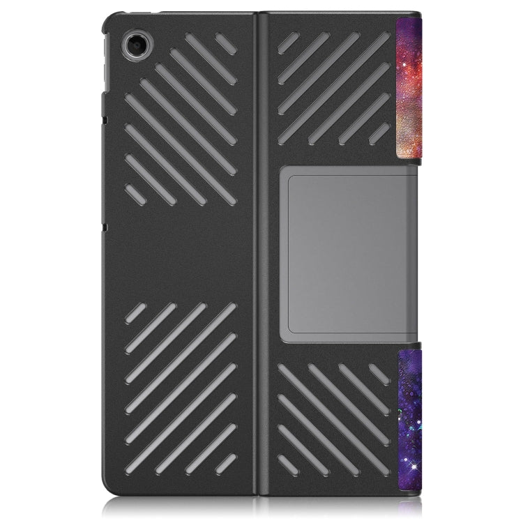 For Lenovo Tab Plus 11.5 TB351FU Custer Painted 3-Fold Holder Leather Smart Tablet Case