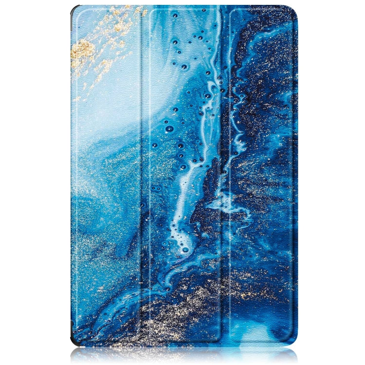 For Lenovo Tab P12 12.7 2025 Custer Painted 3-Fold Holder Leather Smart Tablet Case