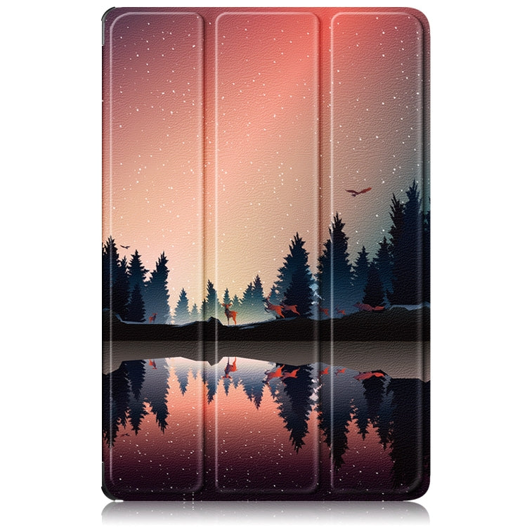 For Lenovo Tab P12 12.7 2025 Custer Painted 3-Fold Holder Leather Smart Tablet Case