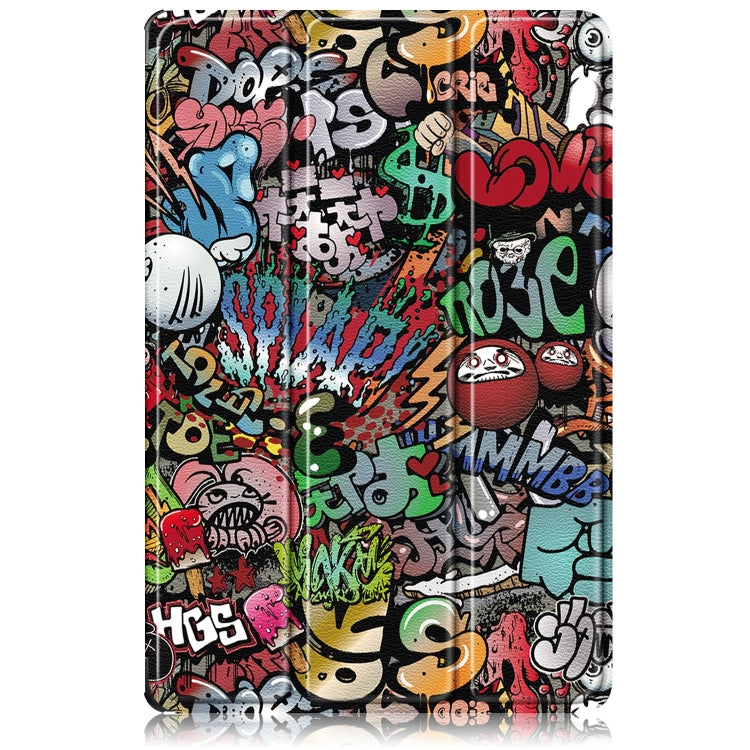 For Lenovo Tab P12 12.7 2025 Custer Painted 3-Fold Holder Leather Smart Tablet Case