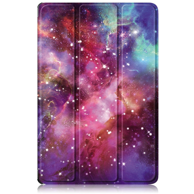 For Lenovo Tab P12 12.7 2025 Custer Painted 3-Fold Holder Leather Smart Tablet Case