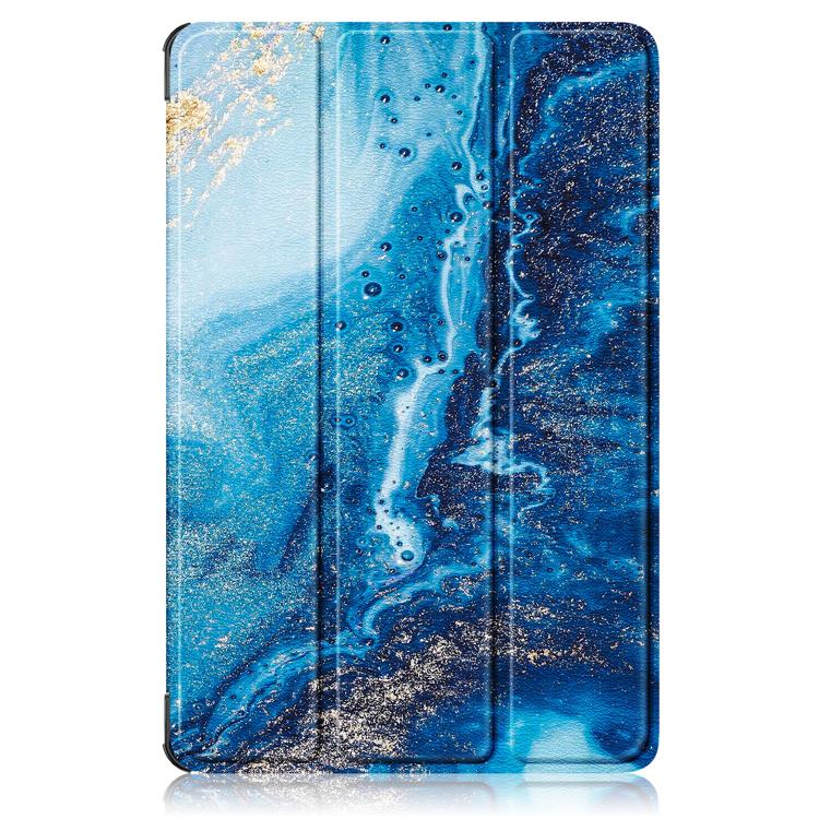 For Lenovo Yoga Tab Plus Custer Painted 3-Fold Holder Leather Smart Tablet Case