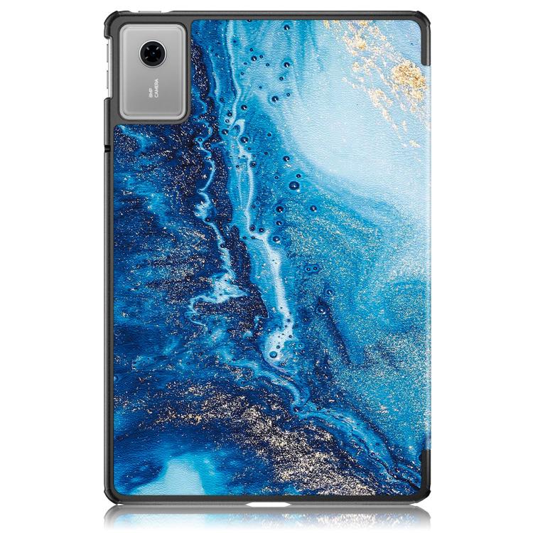 For Lenovo Tab Idea 11 /Xiaoxin Pad 2025 Custer Painted 3-Fold Holder Leather Smart Tablet Case