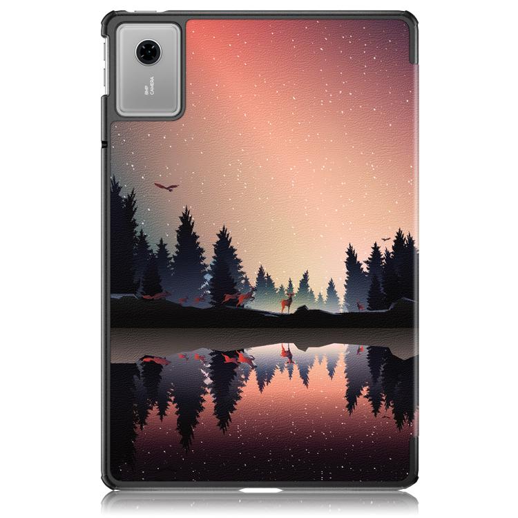 For Lenovo Tab Idea 11 /Xiaoxin Pad 2025 Custer Painted 3-Fold Holder Leather Smart Tablet Case
