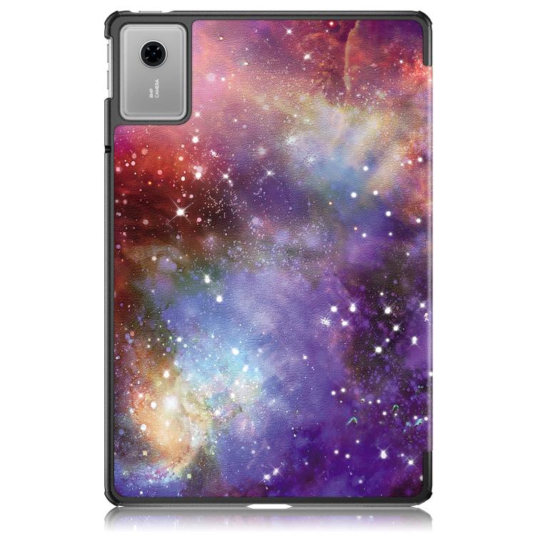 For Lenovo Tab Idea 11 /Xiaoxin Pad 2025 Custer Painted 3-Fold Holder Leather Smart Tablet Case