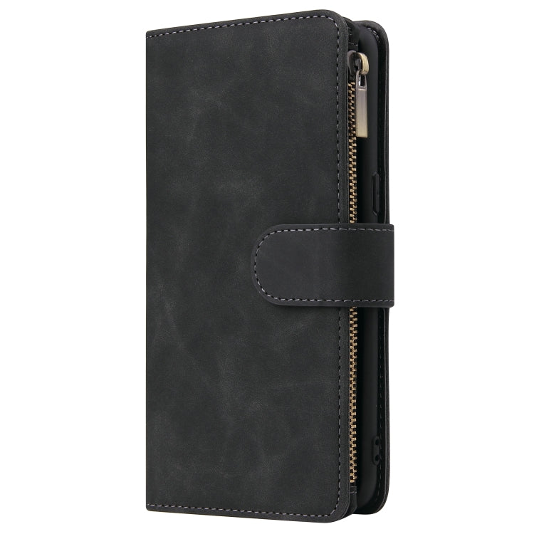 For Samsung Galaxy A10s Multifunctional Frosted Zipper Wallet Leather Phone Case