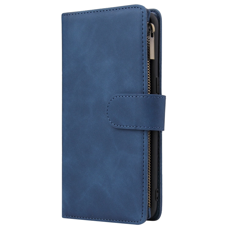 For Samsung Galaxy A10s Multifunctional Frosted Zipper Wallet Leather Phone Case