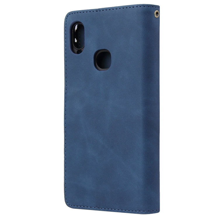 For Samsung Galaxy A10s Multifunctional Frosted Zipper Wallet Leather Phone Case