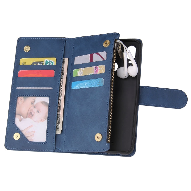 For Samsung Galaxy A10s Multifunctional Frosted Zipper Wallet Leather Phone Case