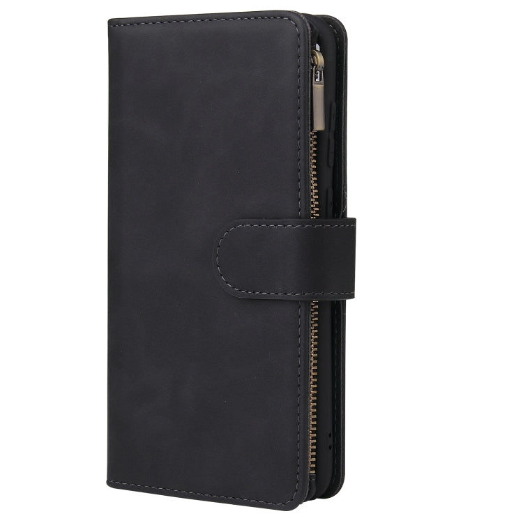 For Samsung Galaxy A11 EU Multifunctional Frosted Zipper Wallet Leather Phone Case