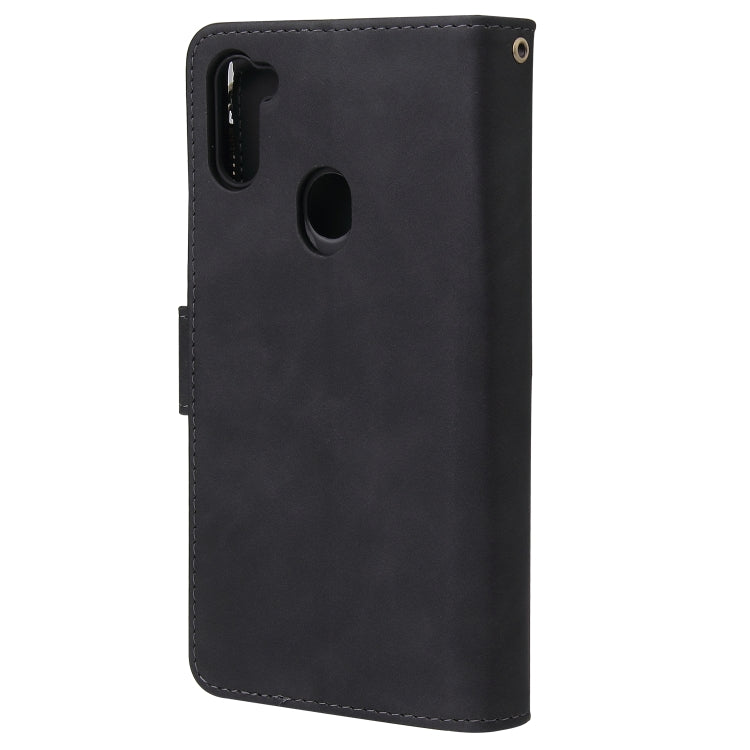For Samsung Galaxy A11 EU Multifunctional Frosted Zipper Wallet Leather Phone Case