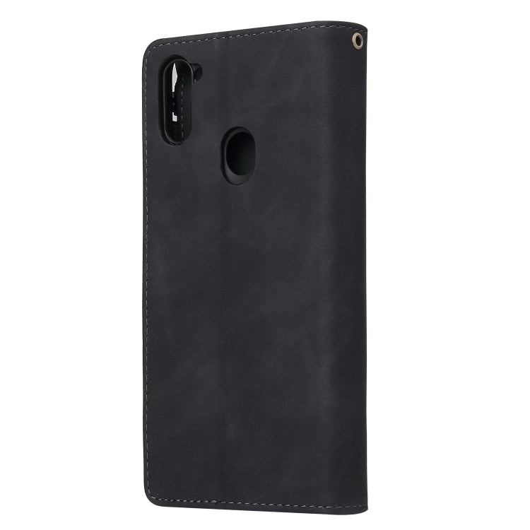 For Samsung Galaxy A11 US Multifunctional Frosted Zipper Wallet Leather Phone Case