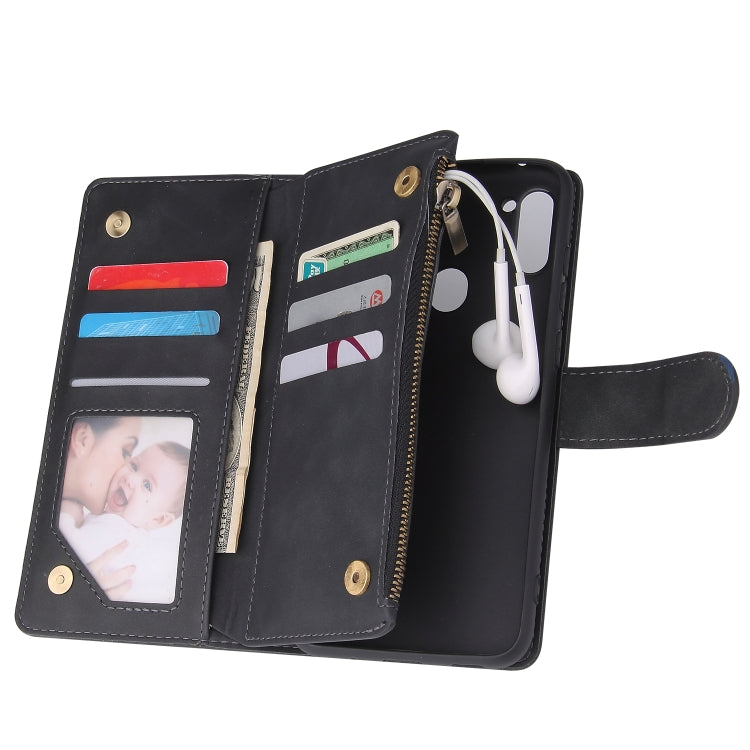 For Samsung Galaxy A11 US Multifunctional Frosted Zipper Wallet Leather Phone Case