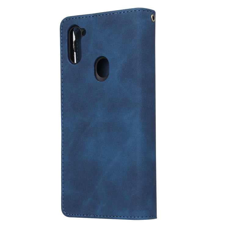 For Samsung Galaxy A11 US Multifunctional Frosted Zipper Wallet Leather Phone Case