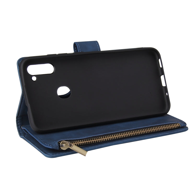 For Samsung Galaxy A11 US Multifunctional Frosted Zipper Wallet Leather Phone Case