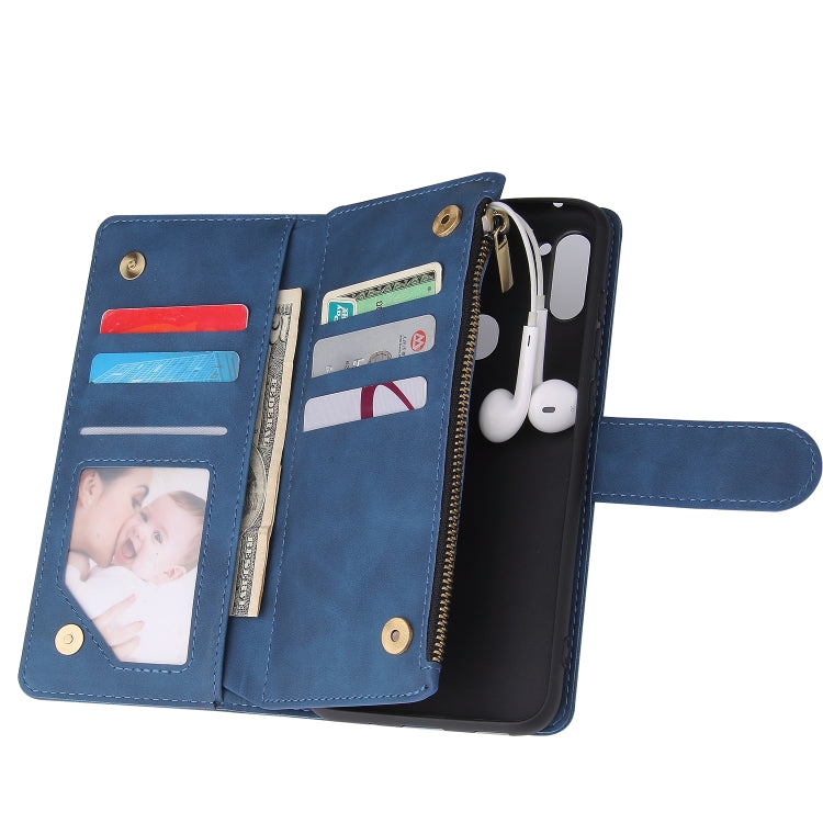 For Samsung Galaxy A11 US Multifunctional Frosted Zipper Wallet Leather Phone Case
