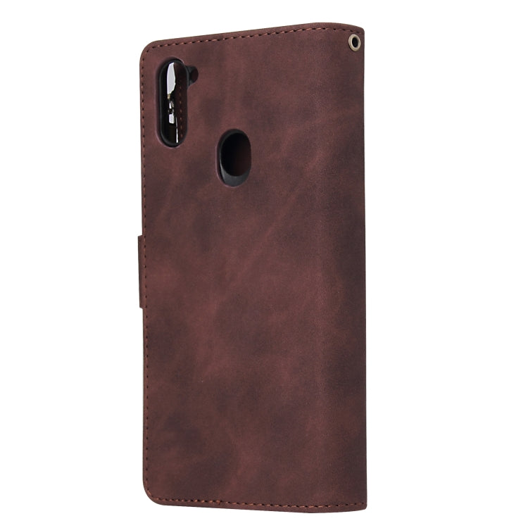 For Samsung Galaxy A11 US Multifunctional Frosted Zipper Wallet Leather Phone Case