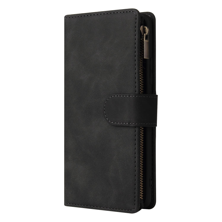For Samsung Galaxy A12 Multifunctional Frosted Zipper Wallet Leather Phone Case