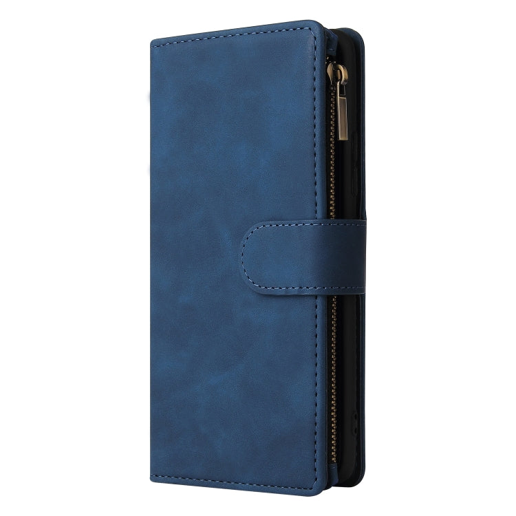 For Samsung Galaxy A12 Multifunctional Frosted Zipper Wallet Leather Phone Case