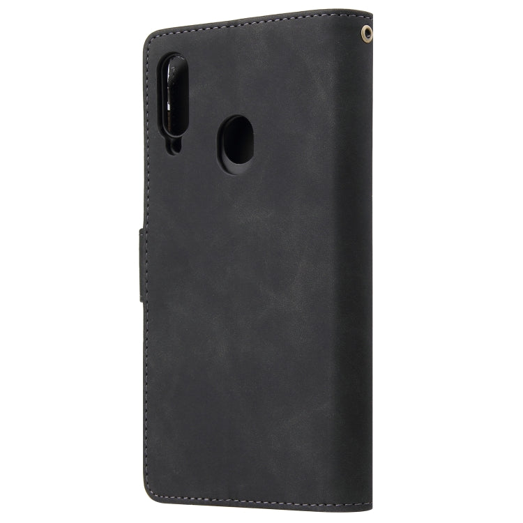 For Samsung Galaxy A20s Multifunctional Frosted Zipper Wallet Leather Phone Case