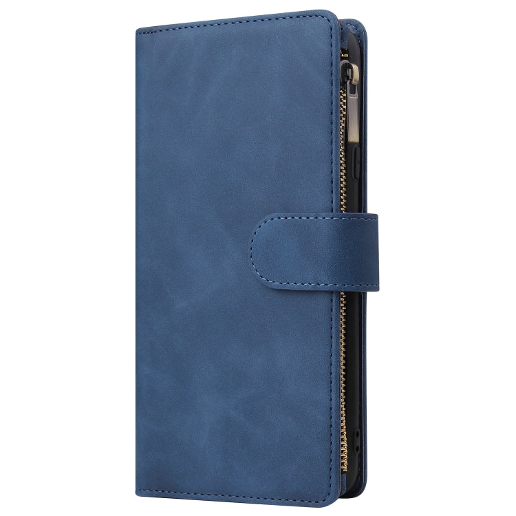 For Samsung Galaxy A20s Multifunctional Frosted Zipper Wallet Leather Phone Case