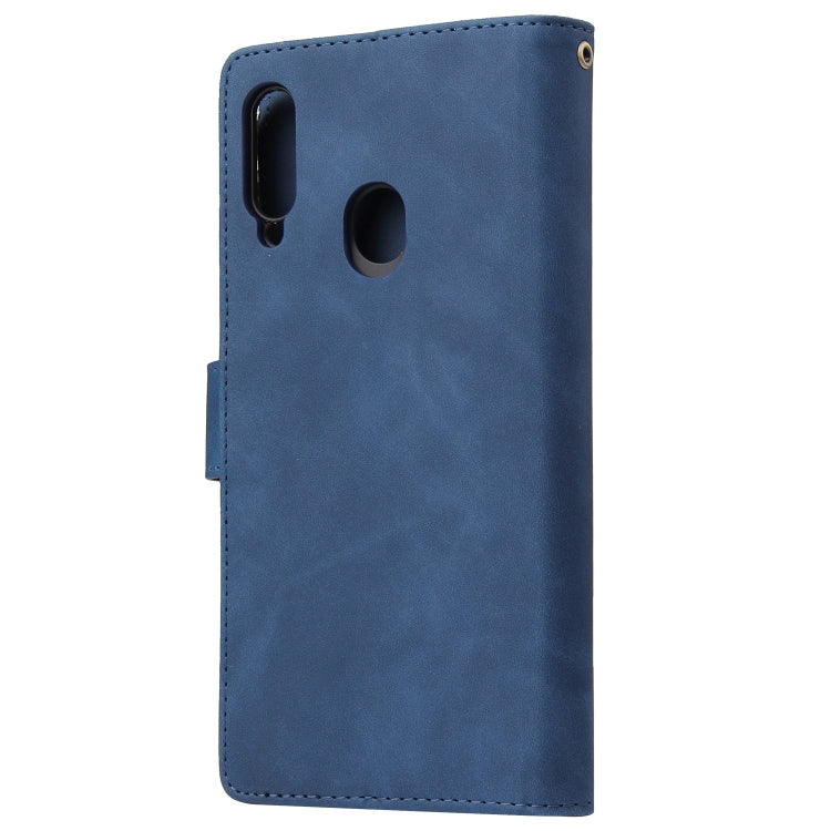 For Samsung Galaxy A20s Multifunctional Frosted Zipper Wallet Leather Phone Case