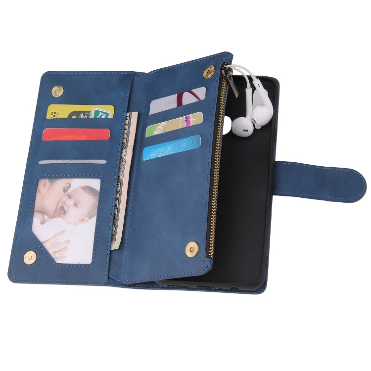 For Samsung Galaxy A20s Multifunctional Frosted Zipper Wallet Leather Phone Case