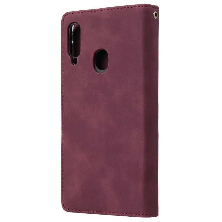For Samsung Galaxy A20s Multifunctional Frosted Zipper Wallet Leather Phone Case