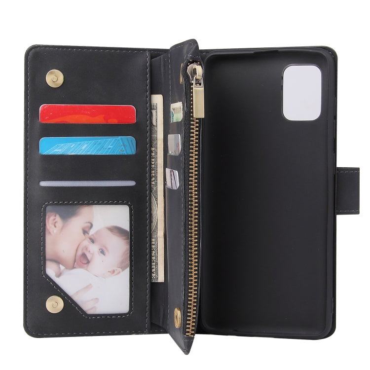 For Samsung Galaxy A31 Multifunctional Frosted Zipper Wallet Leather Phone Case