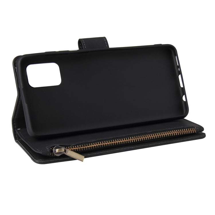 For Samsung Galaxy A31 Multifunctional Frosted Zipper Wallet Leather Phone Case