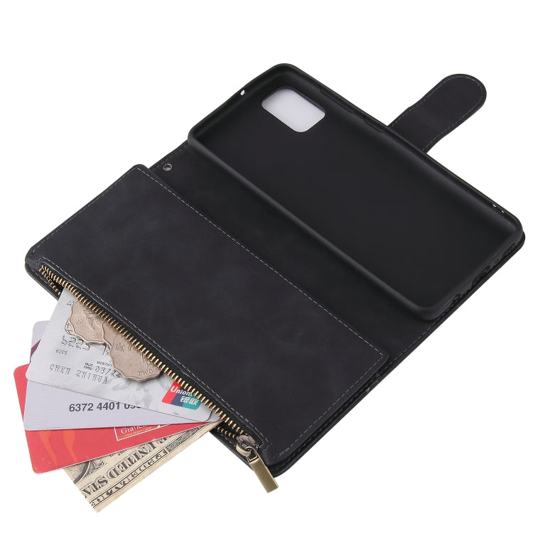 For Samsung Galaxy A31 Multifunctional Frosted Zipper Wallet Leather Phone Case