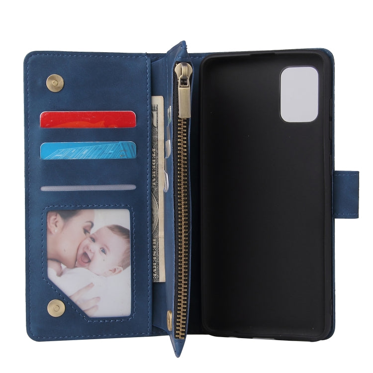 For Samsung Galaxy A31 Multifunctional Frosted Zipper Wallet Leather Phone Case