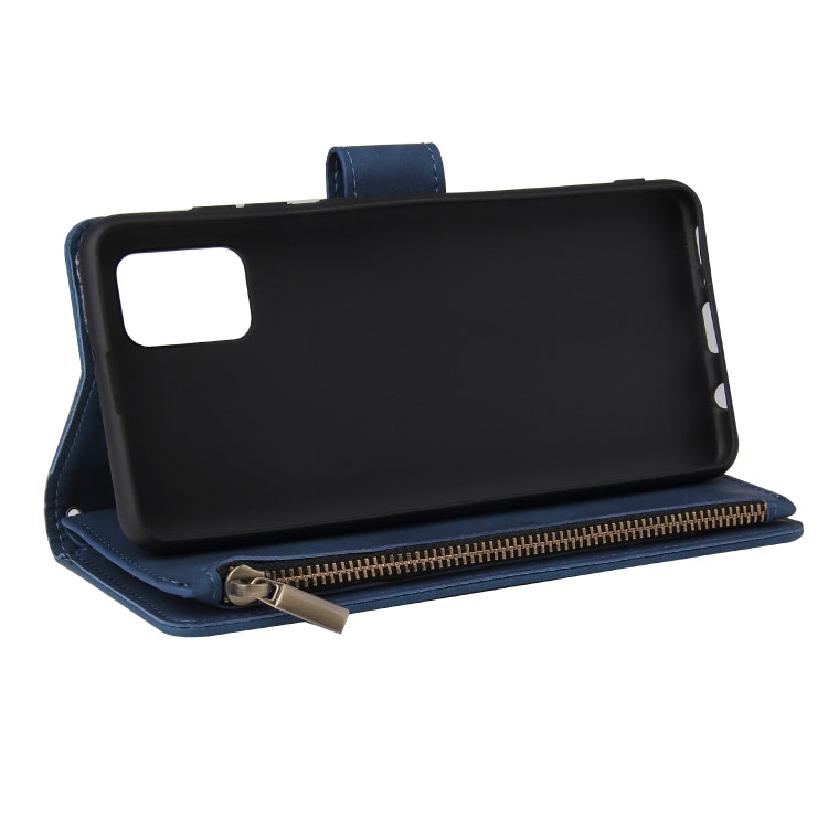 For Samsung Galaxy A31 Multifunctional Frosted Zipper Wallet Leather Phone Case