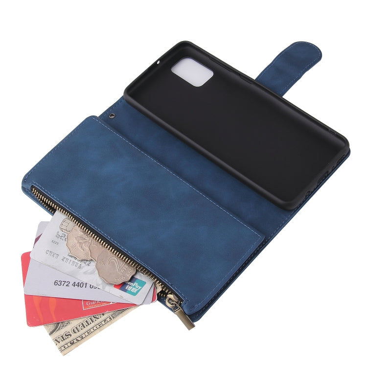 For Samsung Galaxy A31 Multifunctional Frosted Zipper Wallet Leather Phone Case