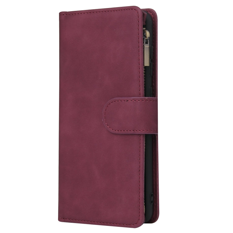 For Samsung Galaxy A31 Multifunctional Frosted Zipper Wallet Leather Phone Case