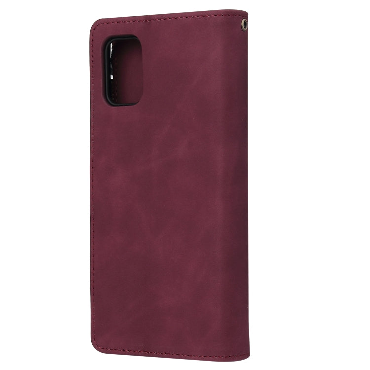 For Samsung Galaxy A31 Multifunctional Frosted Zipper Wallet Leather Phone Case