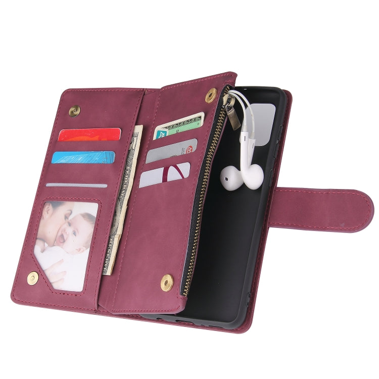 For Samsung Galaxy A31 Multifunctional Frosted Zipper Wallet Leather Phone Case