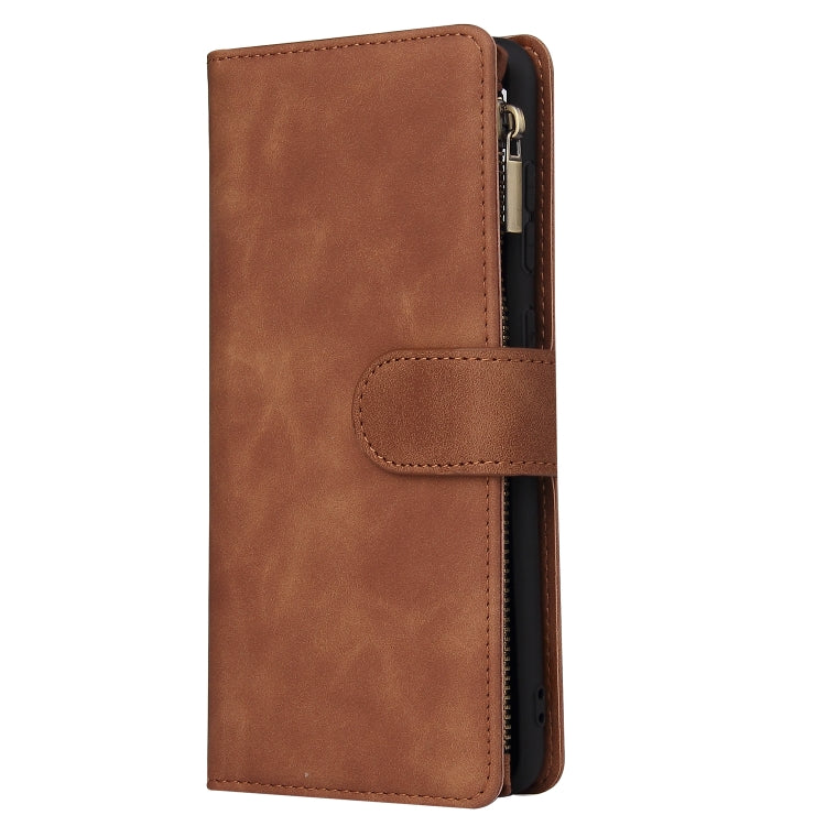 For Samsung Galaxy A31 Multifunctional Frosted Zipper Wallet Leather Phone Case