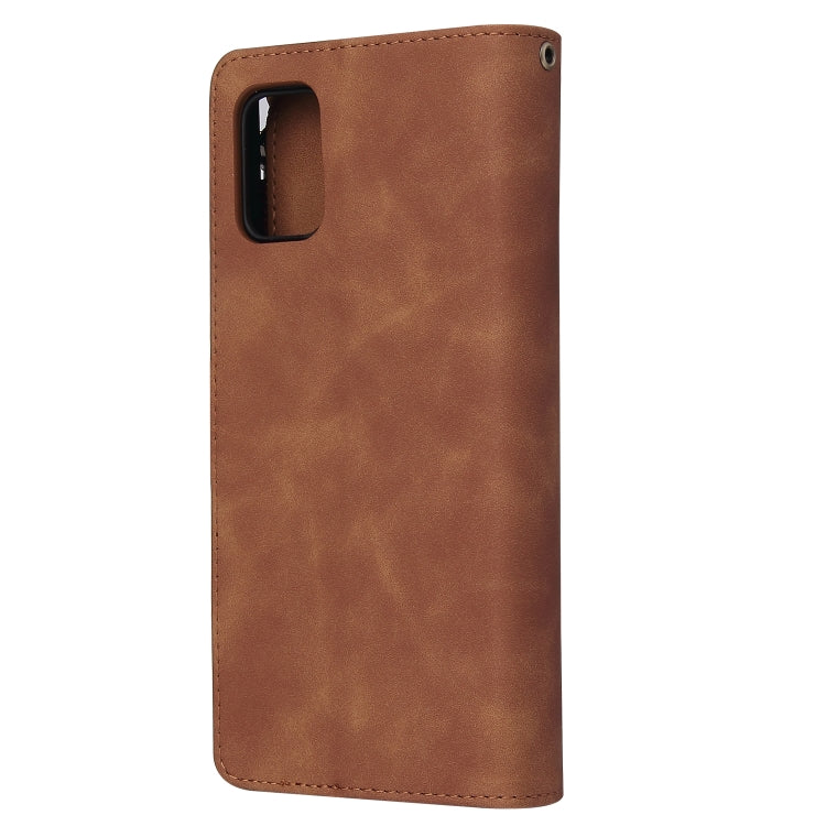 For Samsung Galaxy A31 Multifunctional Frosted Zipper Wallet Leather Phone Case