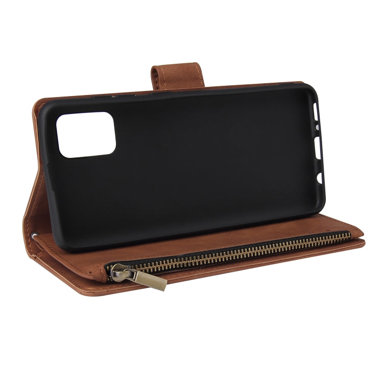 For Samsung Galaxy A31 Multifunctional Frosted Zipper Wallet Leather Phone Case