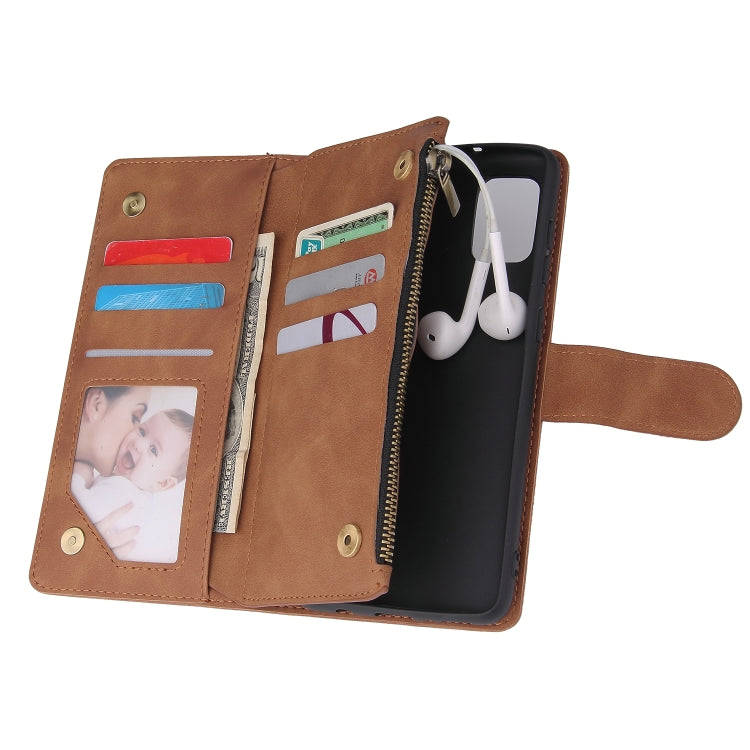 For Samsung Galaxy A31 Multifunctional Frosted Zipper Wallet Leather Phone Case