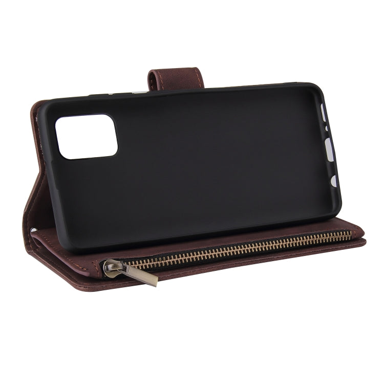 For Samsung Galaxy A31 Multifunctional Frosted Zipper Wallet Leather Phone Case