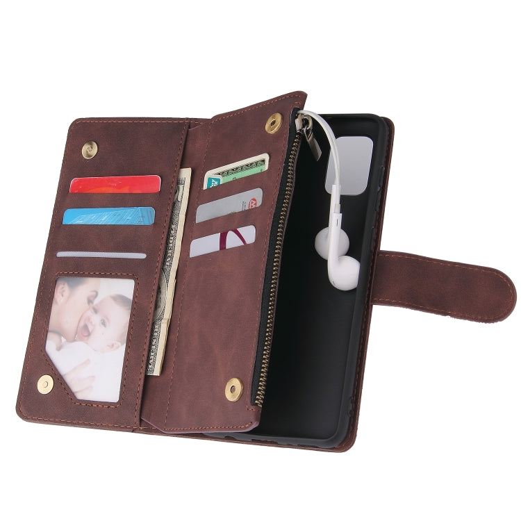 For Samsung Galaxy A31 Multifunctional Frosted Zipper Wallet Leather Phone Case