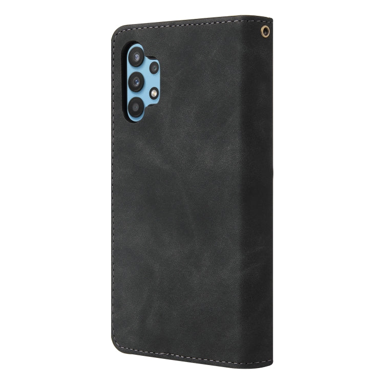 For Samsung Galaxy A32 4G Multifunctional Frosted Zipper Wallet Leather Phone Case