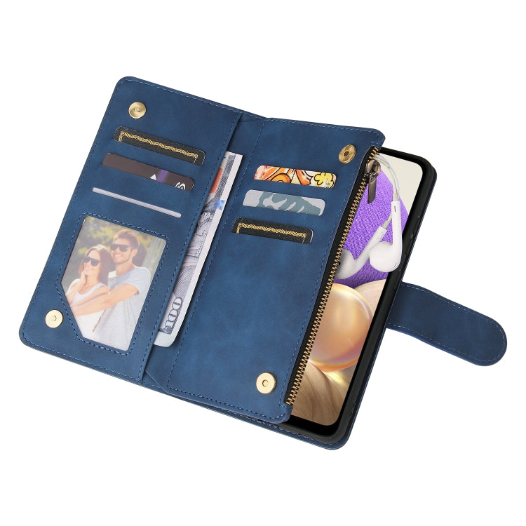 For Samsung Galaxy A32 4G Multifunctional Frosted Zipper Wallet Leather Phone Case